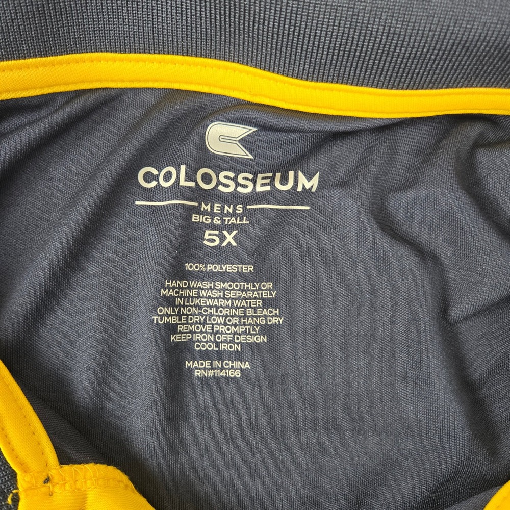 Michigan Wolverines Mens 5XL Polo Shirt Navy Blue Big & Tall Colosseum Football - Picture 6 of 10